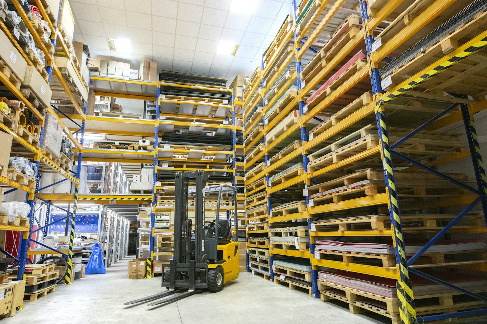 Stretch-wrapped pallets ready for delivery